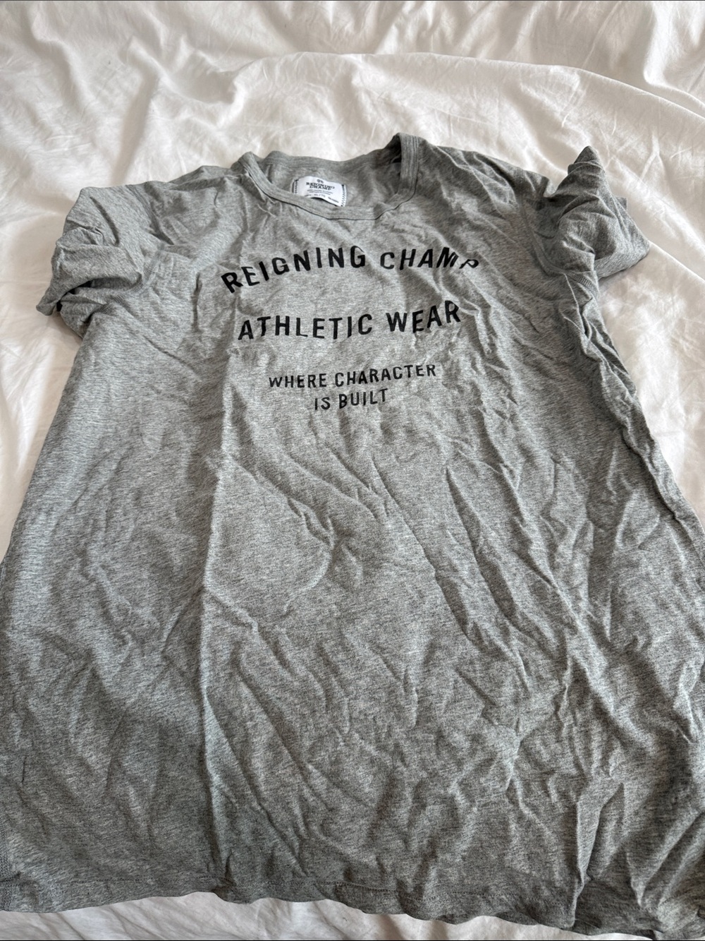 Reigning Champ Gray Athletic Graphic Short Sleeve Tee